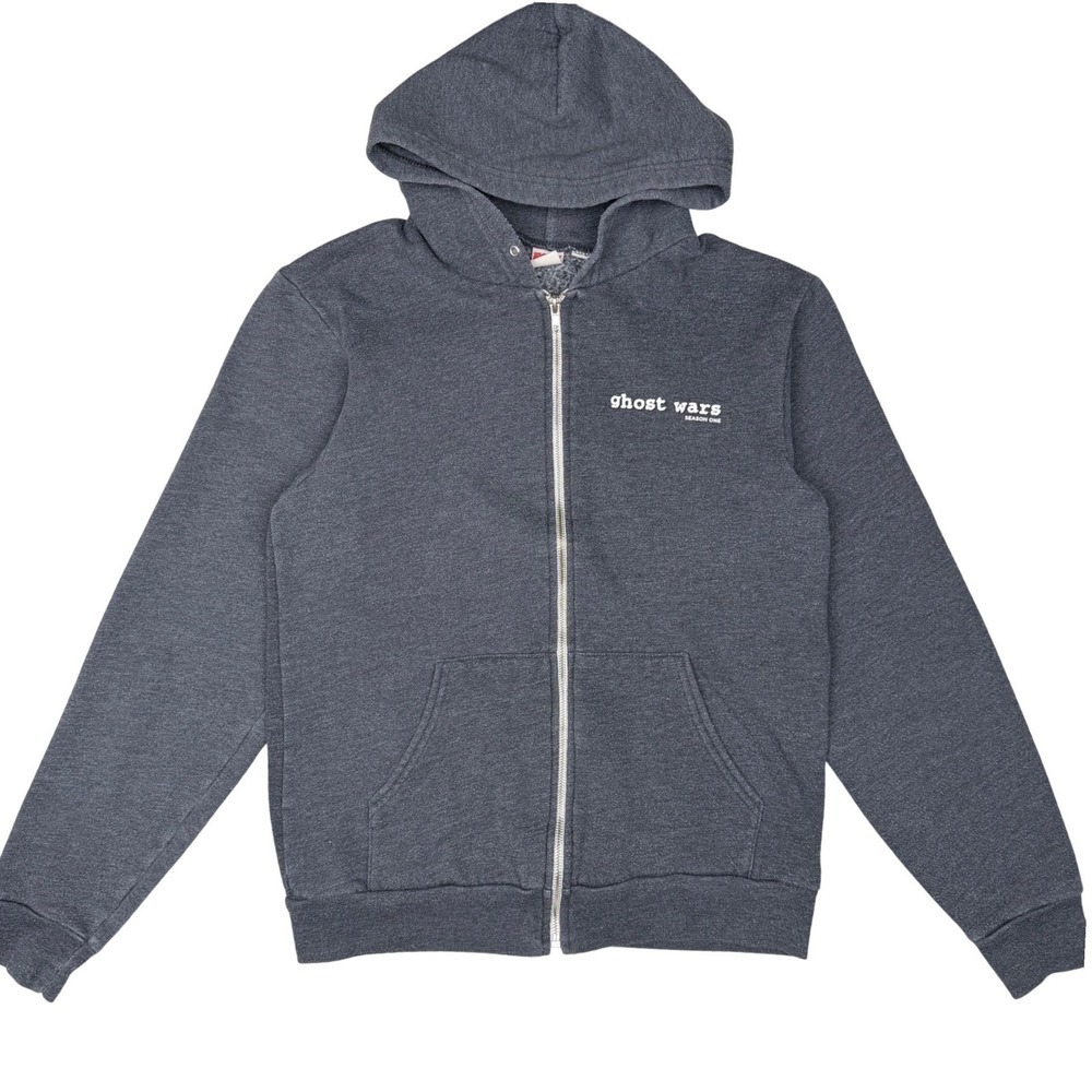 Vintage American Apparel Hoodie F497 Full Zip Gray Ghost Wars Season One Sz M